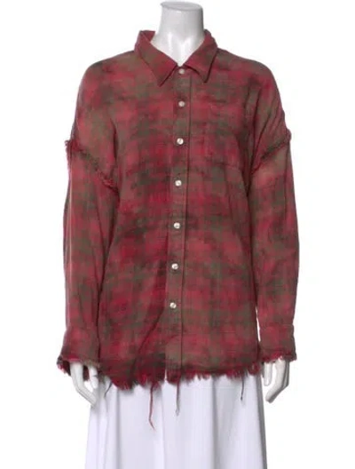 Pre-owned R13 Plaid Print Long Sleeve Top In Multicolor