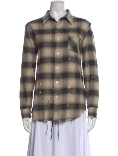 Pre-owned R13 Plaid Print Long Sleeve Top In Neutral