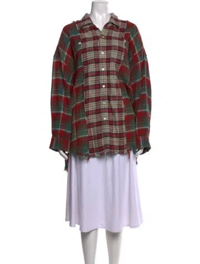 Pre-owned R13 Plaid Print Long Sleeve Top In Red