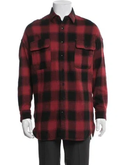 Pre-owned R13 Plaid Print Long Sleeve Western Shirt In Red