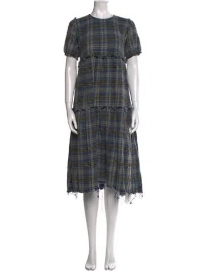 Pre-owned R13 Plaid Print Midi Length Dress