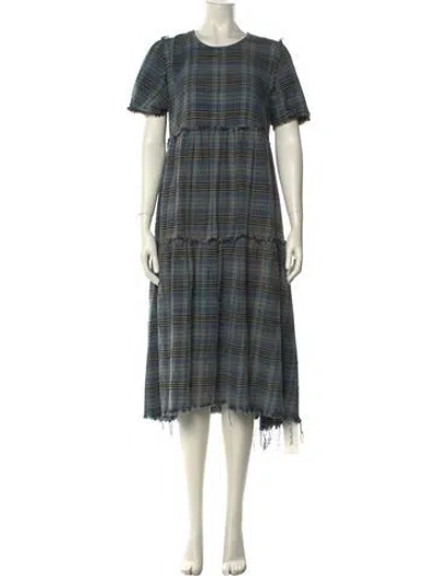 Pre-owned R13 Plaid Print Midi Length Dress