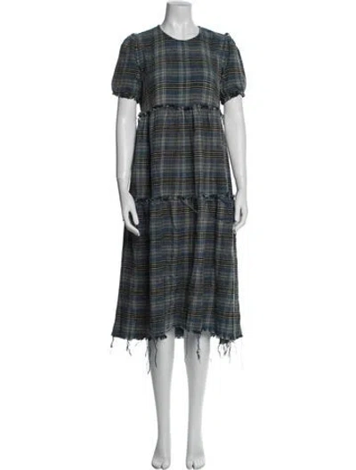 Pre-owned R13 Plaid Print Midi Length Dress W/ Tags