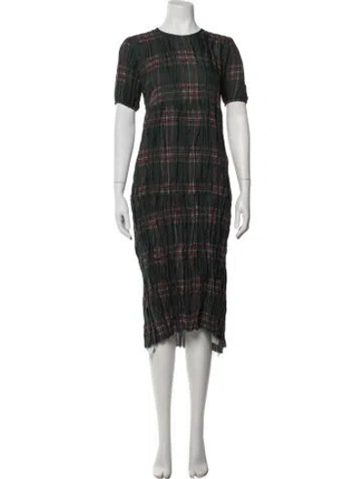Pre-owned R13 Plaid Print Midi Length Dress W/ Tags In Green