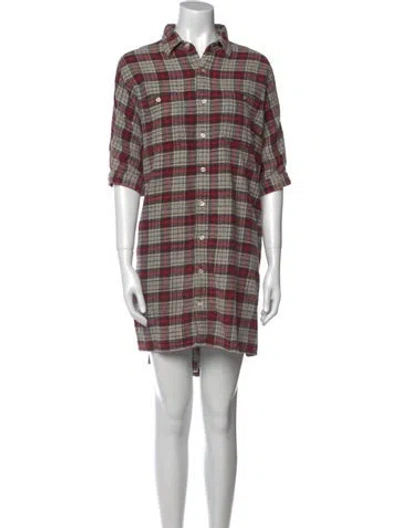 Pre-owned R13 Plaid Print Mini Dress