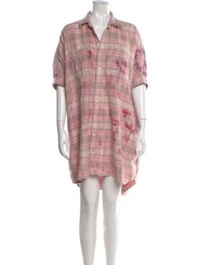 Pre-owned R13 Plaid Print Mini Dress In Pink