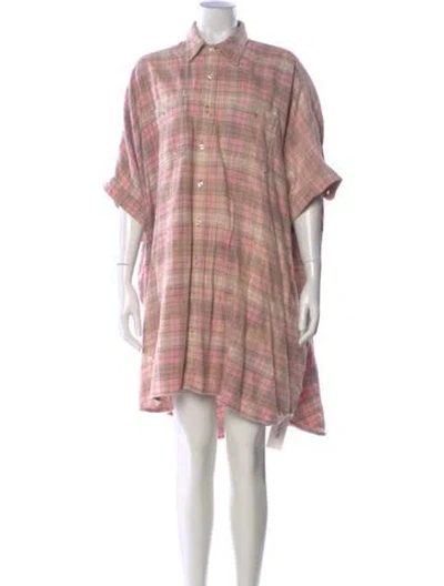 Pre-owned R13 Plaid Print Mini Dress In Pink