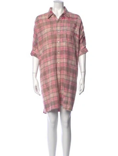 Pre-owned R13 Plaid Print Mini Dress In Pink