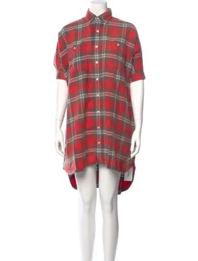 Pre-owned R13 Plaid Print Mini Dress In Red