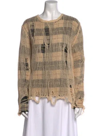 Pre-owned R13 Plaid Print Scoop Neck Sweater In Neutral