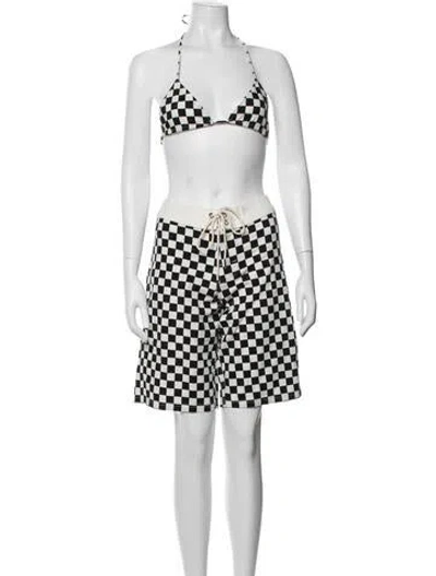 Pre-owned R13 Plaid Print Short Set In Black