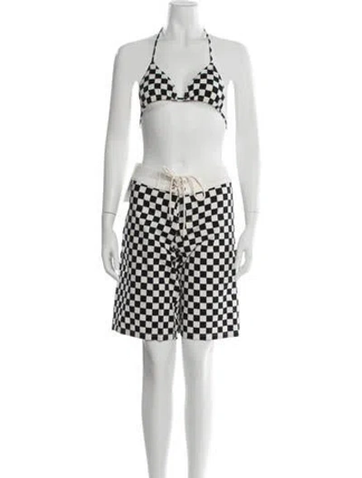 Pre-owned R13 Plaid Print Short Set In Black