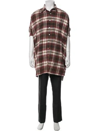 Pre-owned R13 Plaid Print Short Sleeve Shirt In Brown