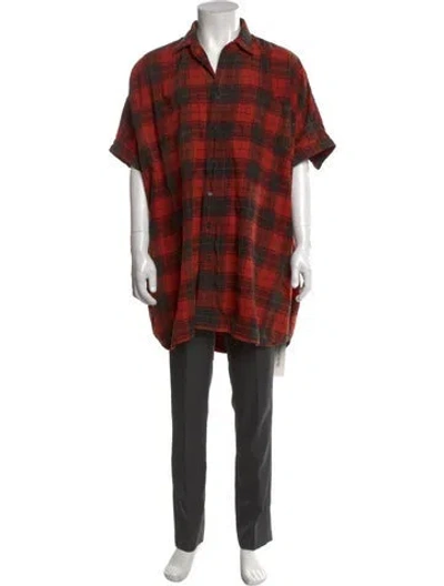 Pre-owned R13 Plaid Print Short Sleeve Shirt In Red