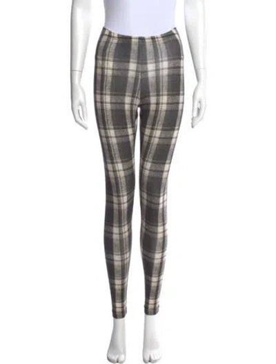 Pre-owned R13 Plaid Print Skinny Leg Pants In Brown