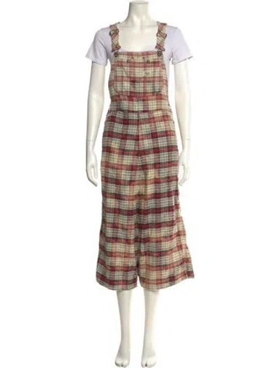 Pre-owned R13 Plaid Print Square Neckline Jumpsuit W/ Tags In Multi