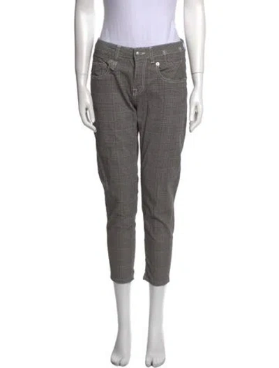 Pre-owned R13 Plaid Print Straight Leg Pants In Black