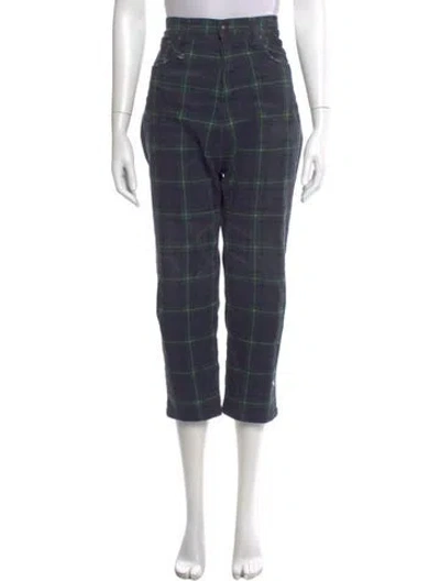 Pre-owned R13 Plaid Print Straight Leg Pants In Black
