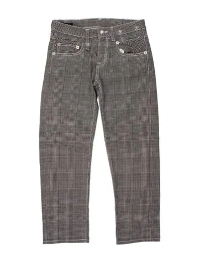 Pre-owned R13 Plaid Print Straight Leg Pants In Black