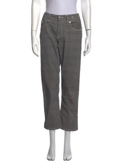 Pre-owned R13 Plaid Print Straight Leg Pants In Black
