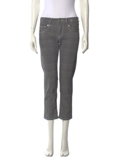 Pre-owned R13 Plaid Print Straight Leg Pants In Gray