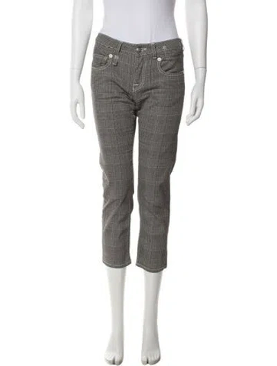 Pre-owned R13 Plaid Print Straight Leg Pants In Gray