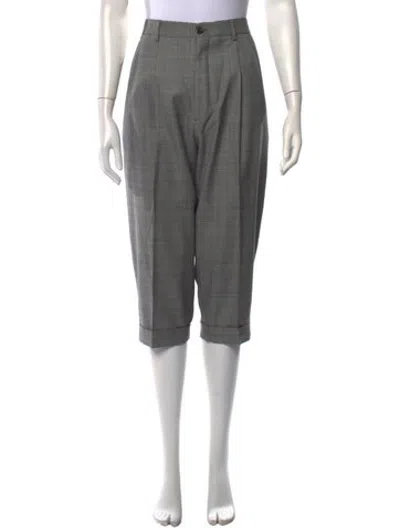 Pre-owned R13 Plaid Print Straight Leg Pants In Grey