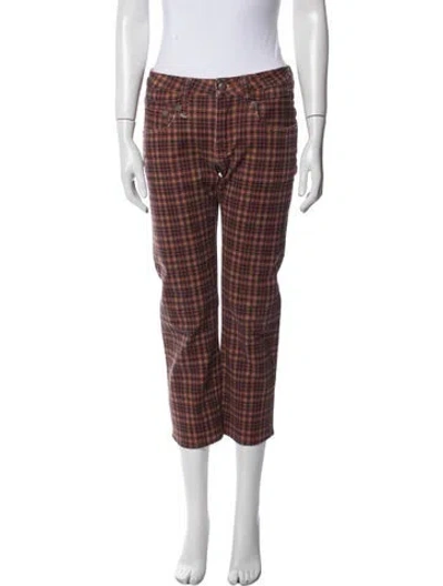 Pre-owned R13 Plaid Print Straight Leg Pants In Multi