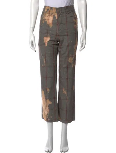 Pre-owned R13 Plaid Print Straight Leg Pants In Multicolor
