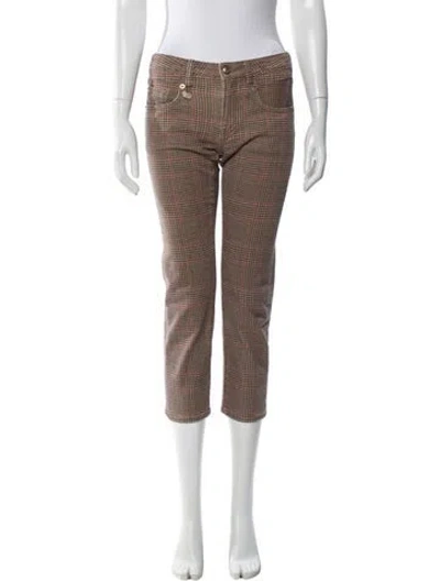 Pre-owned R13 Plaid Print Straight Leg Pants In Neutral