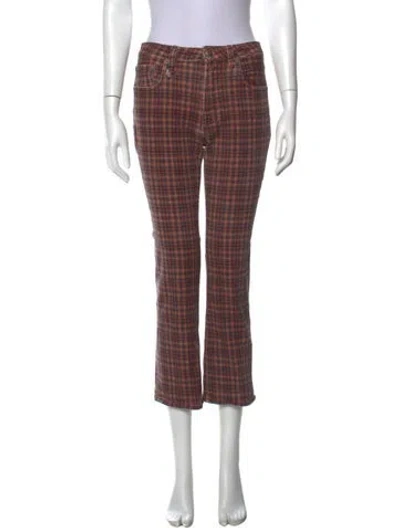 Pre-owned R13 Plaid Print Straight Leg Pants In Red