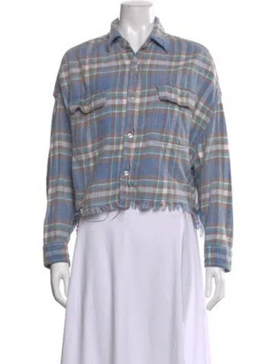 Pre-owned R13 Plaid Print Sweater In Blue