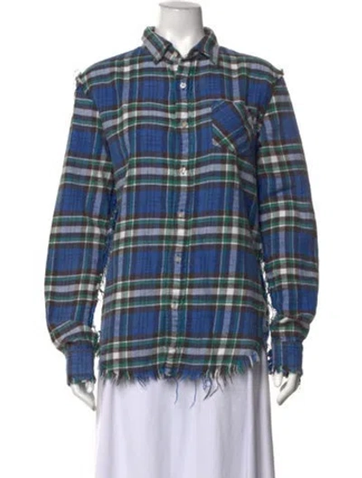 Pre-owned R13 Plaid Print Sweater In Blue