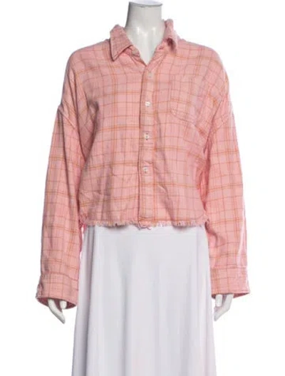 Pre-owned R13 Plaid Print Sweater In Pink