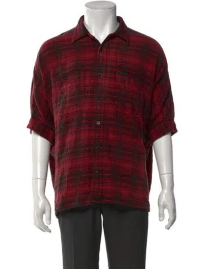 Pre-owned R13 Plaid Print Three-quarter Sleeve Shirt In Red