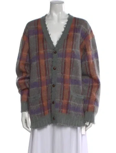 Pre-owned R13 Plaid Print V-neck Sweater In Multi