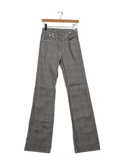 Pre-owned R13 Plaid Print Wide Leg Pants In Gray