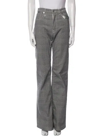 Pre-owned R13 Plaid Print Wide Leg Pants In Gray