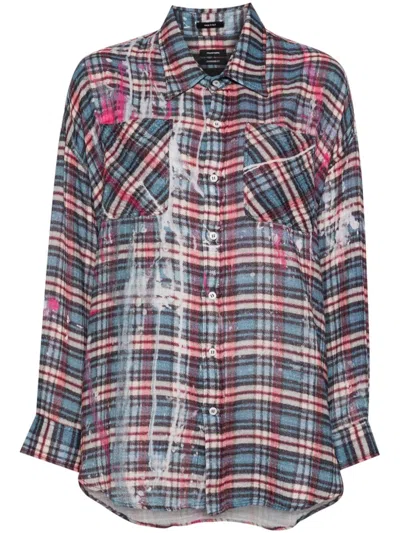 R13 Plaid Shirt In Blue