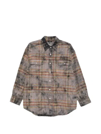 R13 Plaid Shirt In Brown