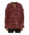 R13 Plaid Shirt In Red