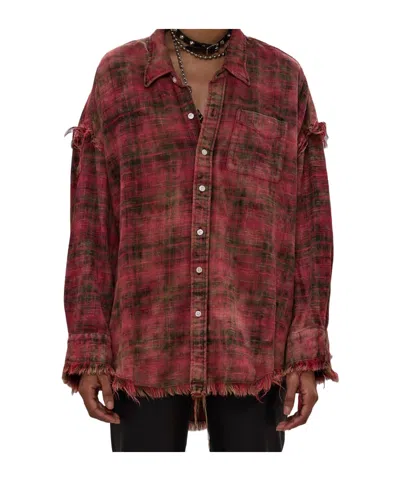R13 Plaid Shirt In Red