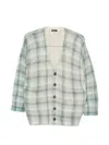 R13 Plaid-pattern Cardigan In Neutral