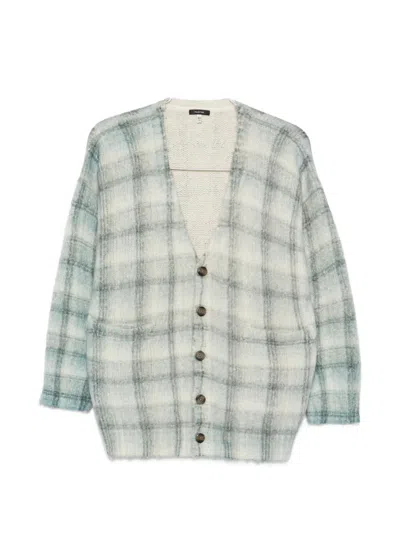 R13 Plaid-pattern Cardigan In Neutral