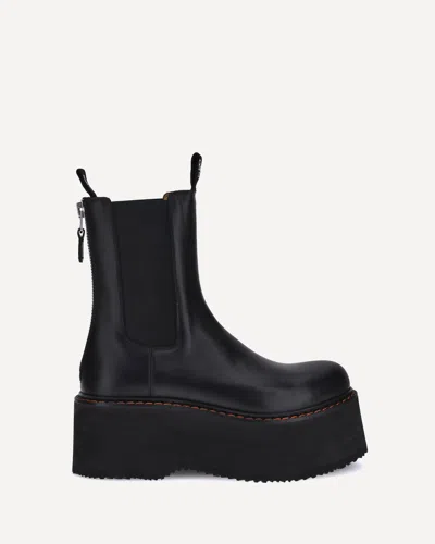 R13 Platform Chelsea Ankle Boot In Black
