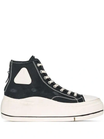 R13 Platform High-top Sneakers In Black