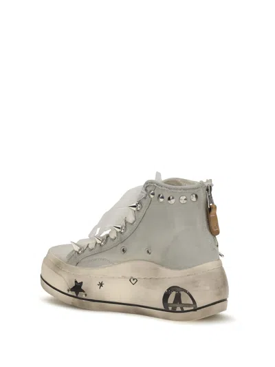 R13 Platform High-top With Decorative Charms High-top Sneaker In Gray