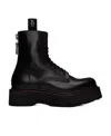 R13 Platform Leather Ankle Boots In Black