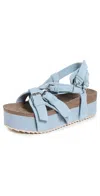 R13 Blue Platform Sandals In Light Blue