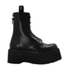 R13 Platform-sole Leather Combat Boots In Black